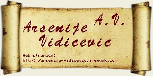 Arsenije Vidičević vizit kartica